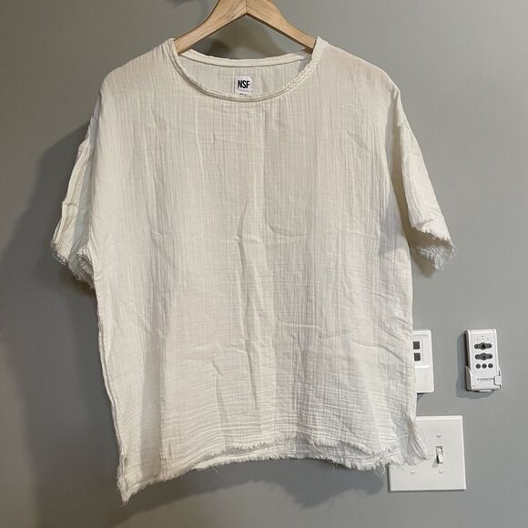 NSF Tops - NSF Top Large Gauzy Cotton‎ Lagenlook Minimalist Oversized USA Made Petite